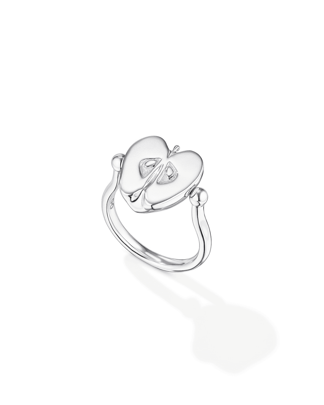 Кольцо-перевертыш половинка яблока