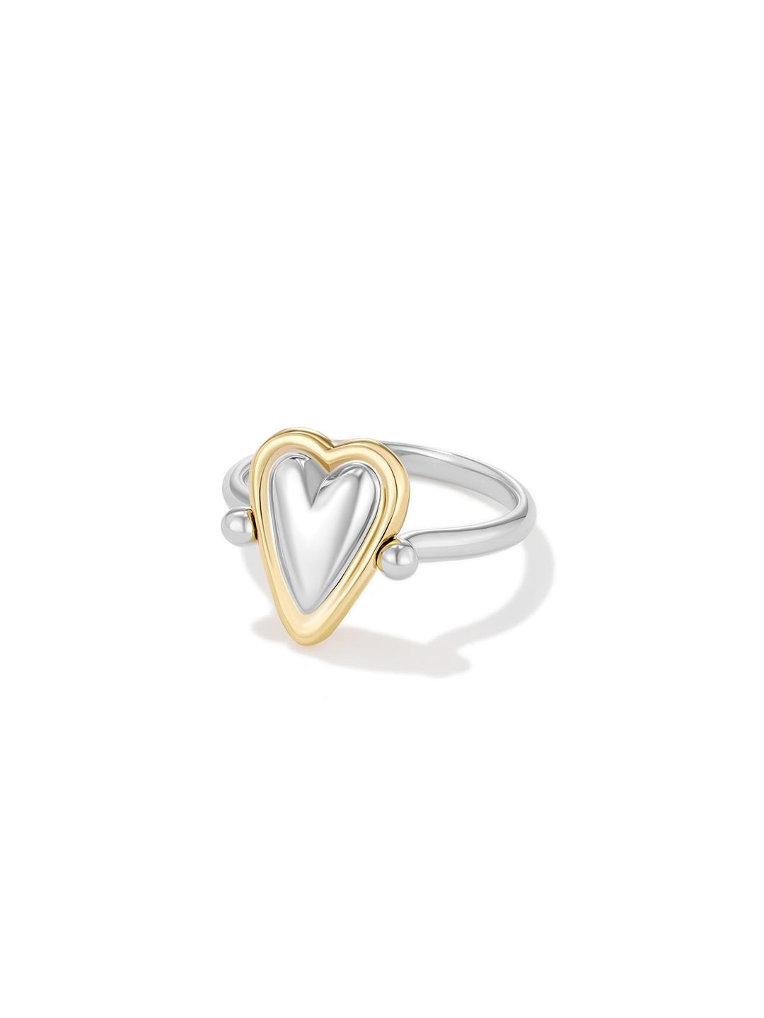 Кольцо-перевертыш Bumper Heart из белого золота