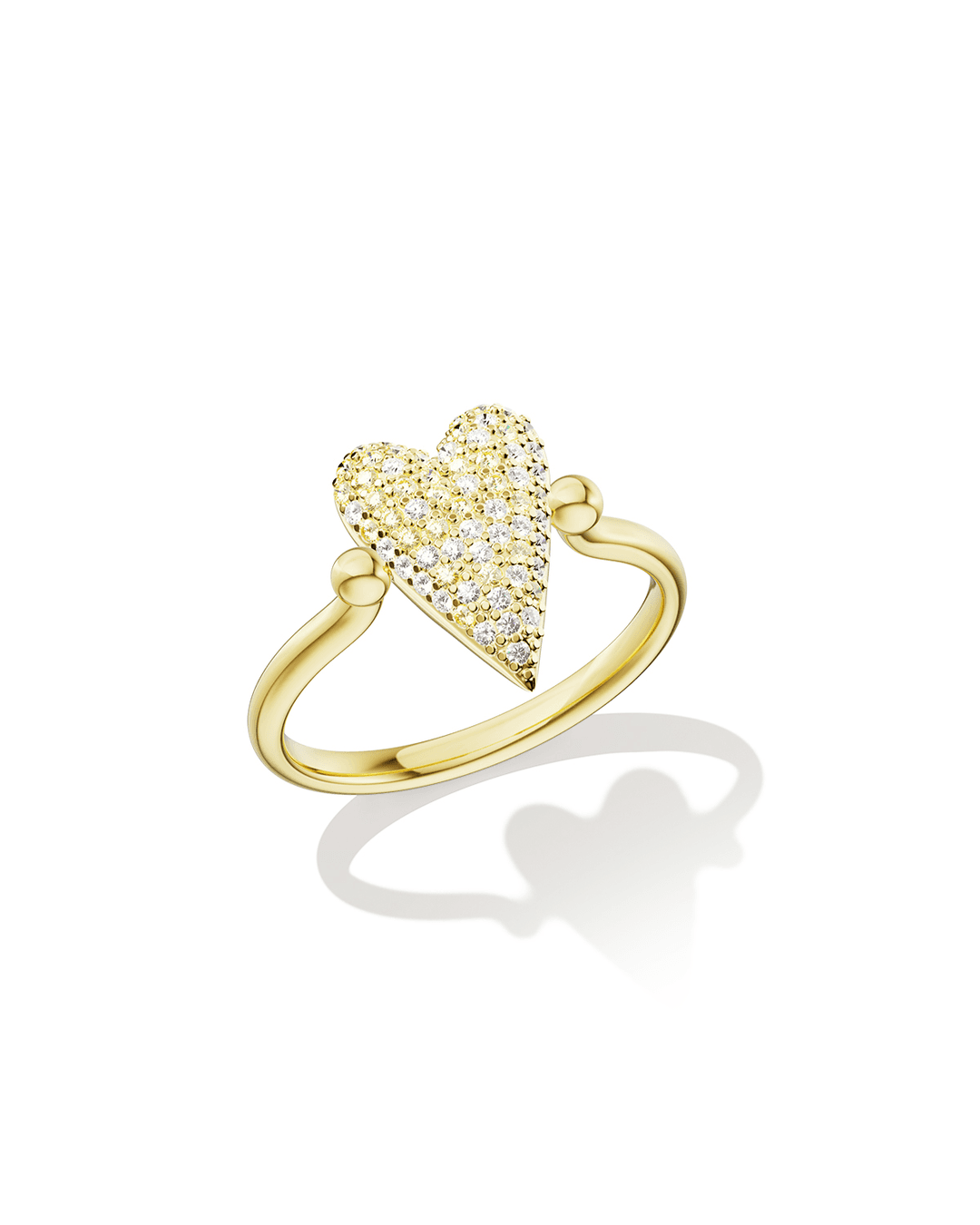 Кольцо-перевертыш с двухцветным паве из лимонного золота