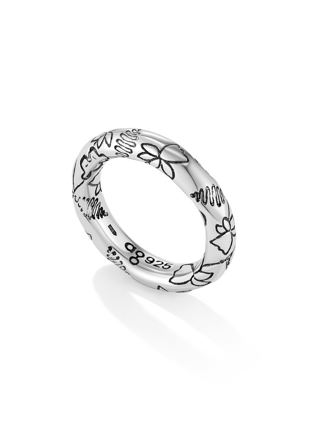 Кольцо Millefleurs черное