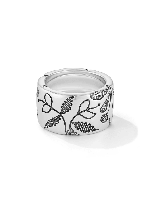 Кольцо Millefleurs широкое черное