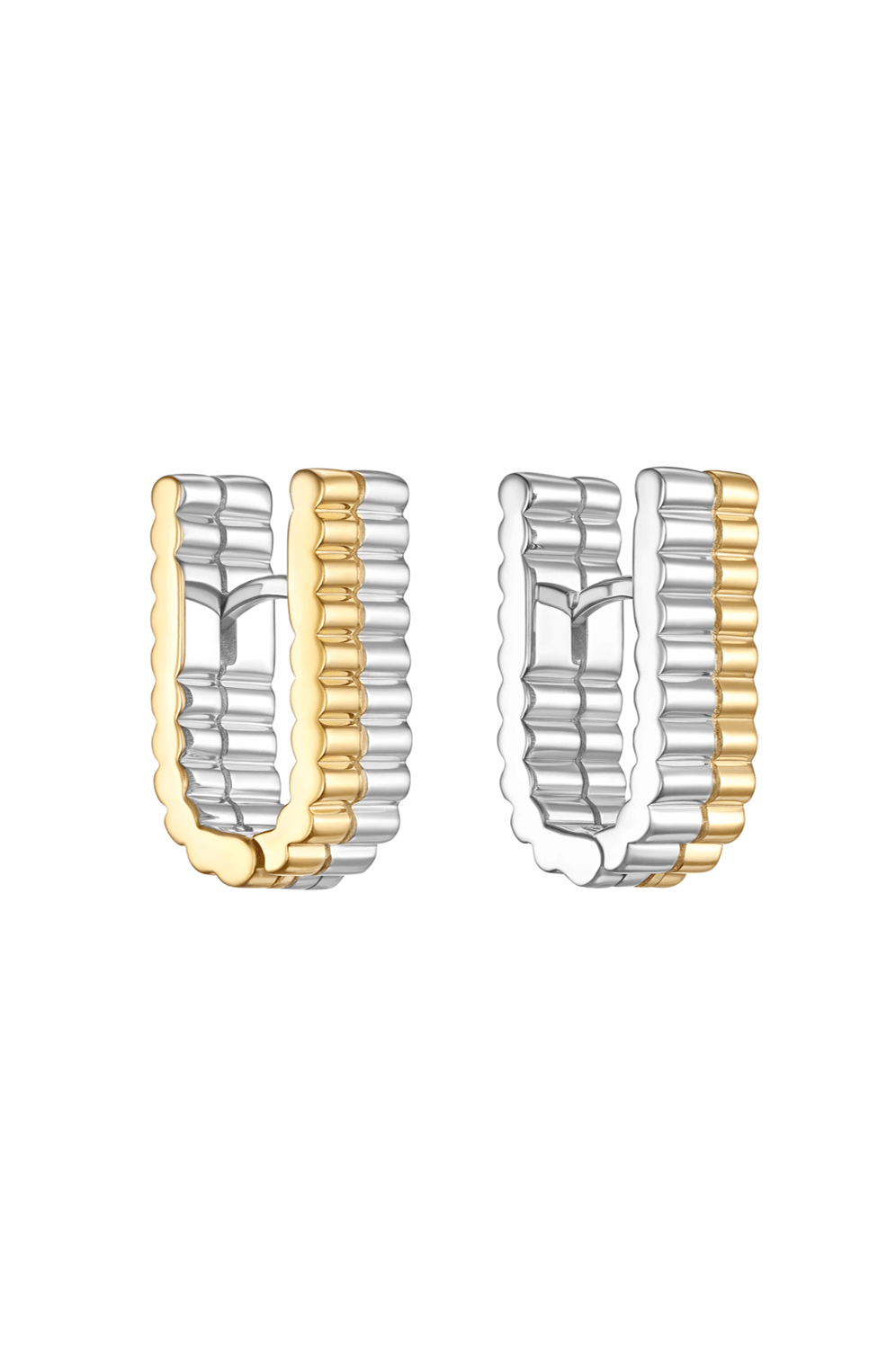 U-серьги стеклярус с позолотой