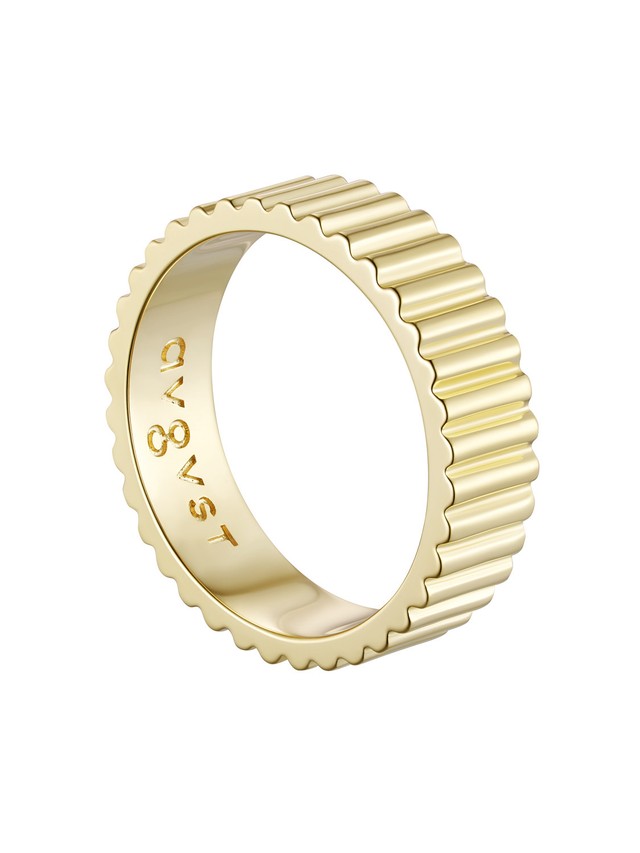 Кольцо-стеклярус одинарное из лимонного золота