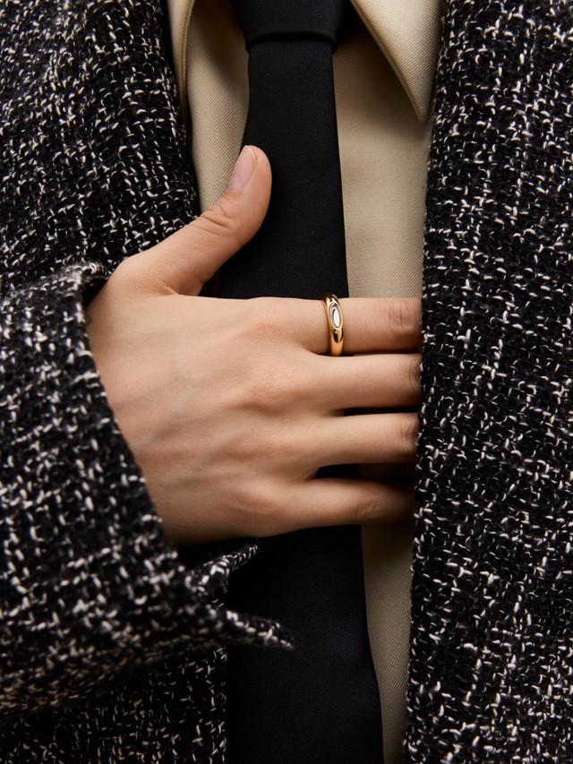 Кольцо срез с позолотой