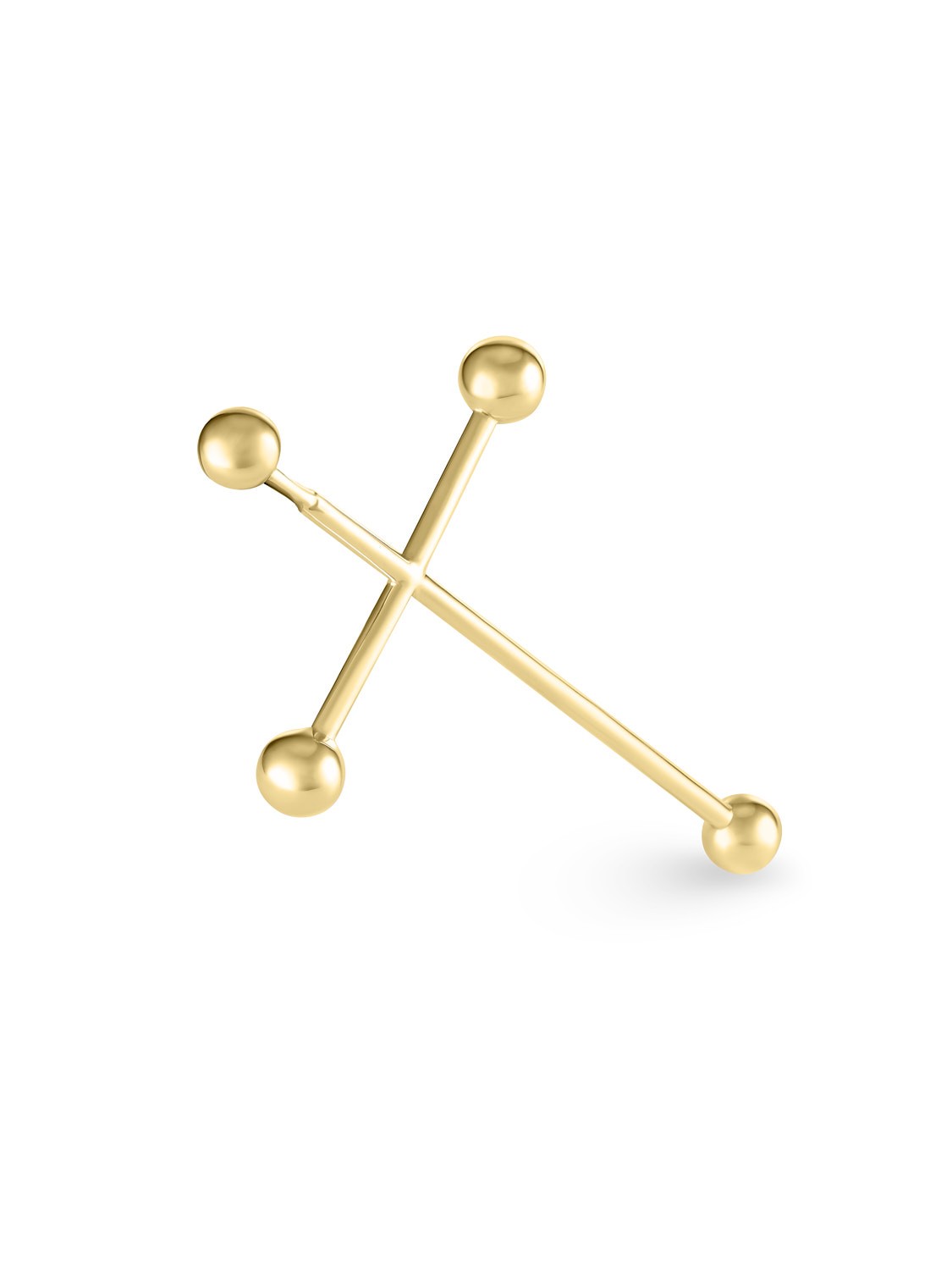 Моносерьга геральдический крест с позолотой