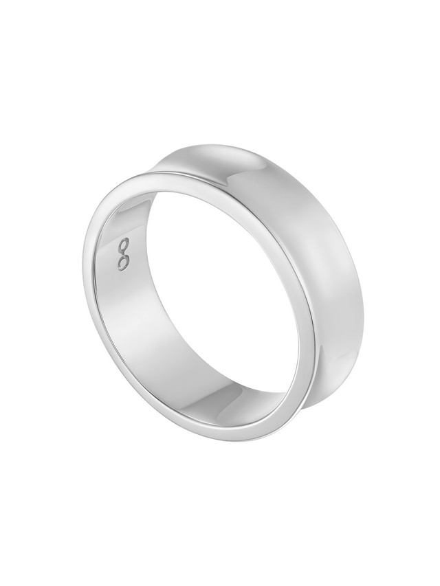 Кольцо-арка среднее из белого золота