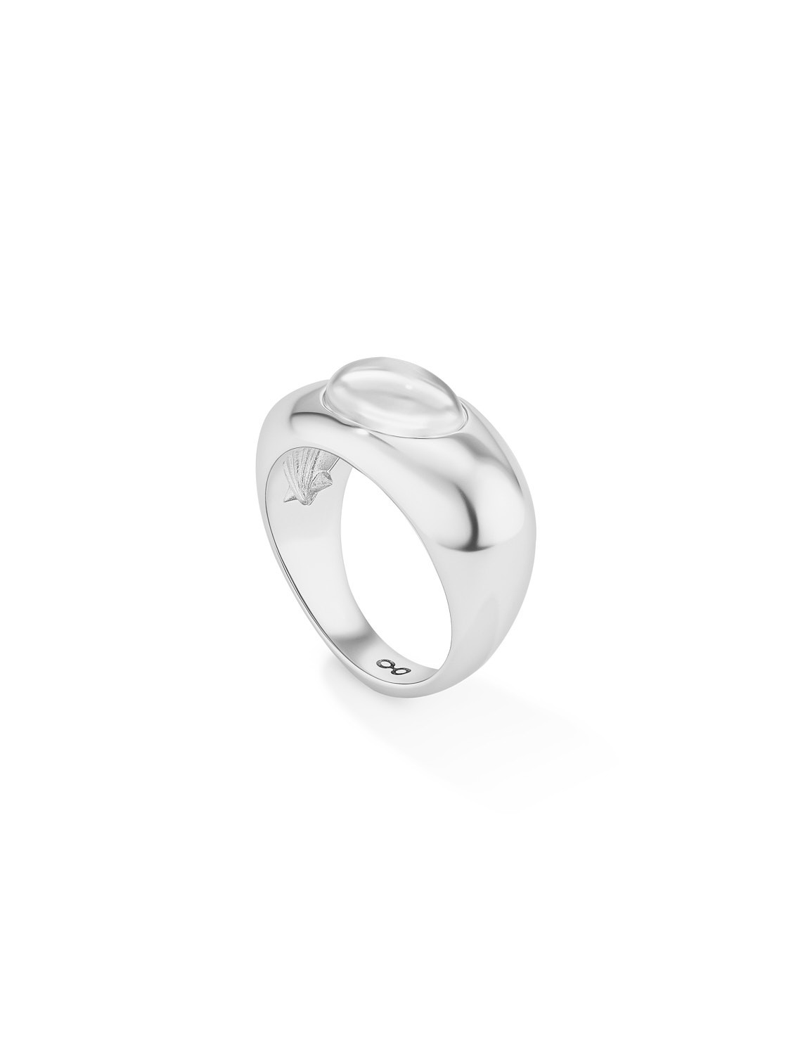 Перстень-галька с горным хрусталем