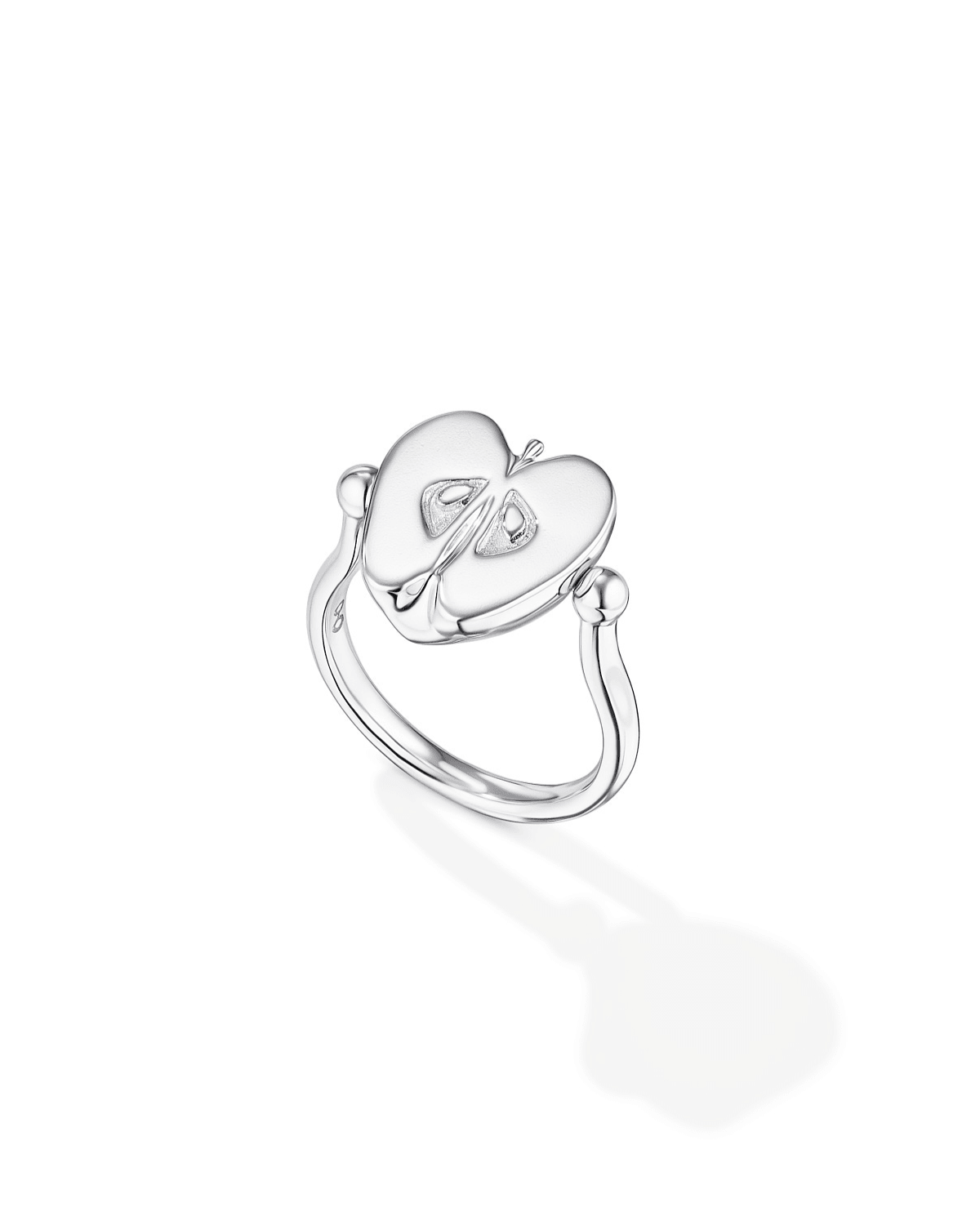 Кольцо-перевертыш половинка яблока