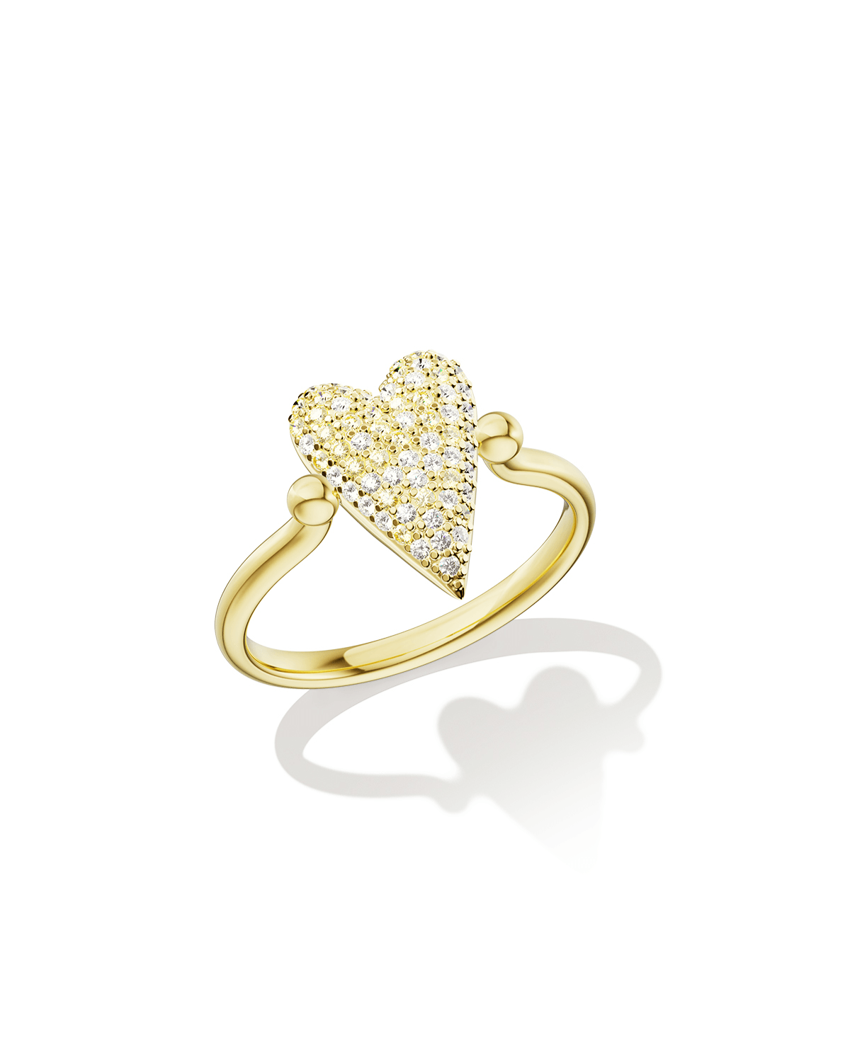 Кольцо-перевертыш с двухцветным паве из лимонного золота