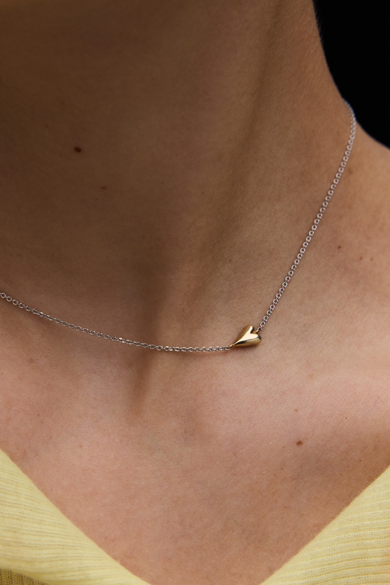 Подвеска со вшитым сердечком double gold