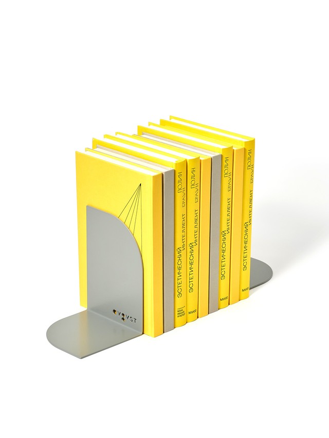 Серый держатель для книг