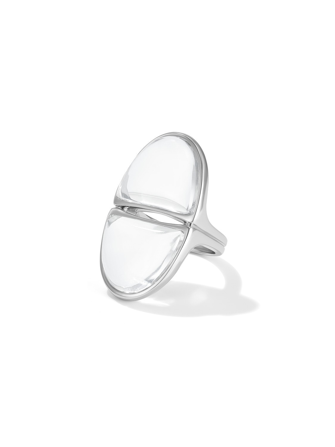 Кольцо резонанс с горным хрусталем