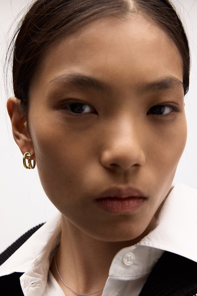 Хупы три звена с позолотой