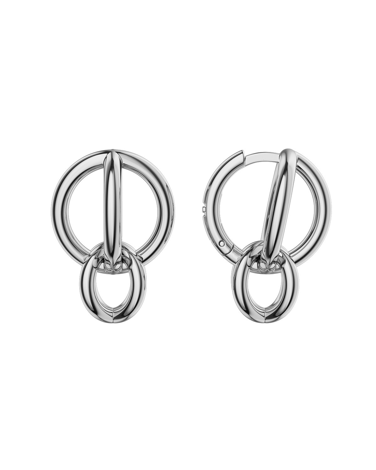 Двойные серьги орбиты из белого золота