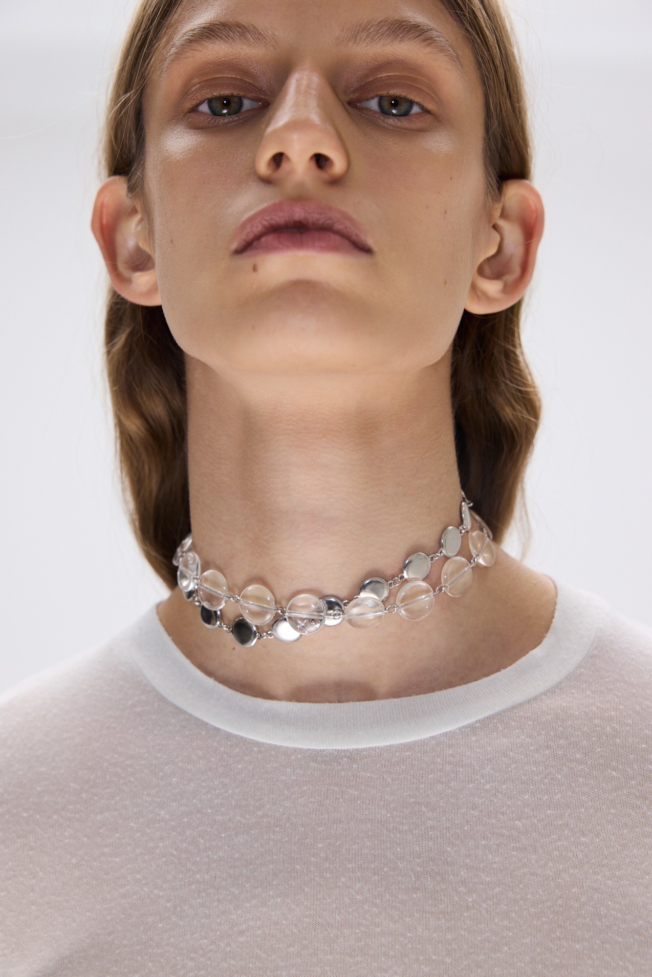 Двойной чокер Eclipse с горным хрусталем