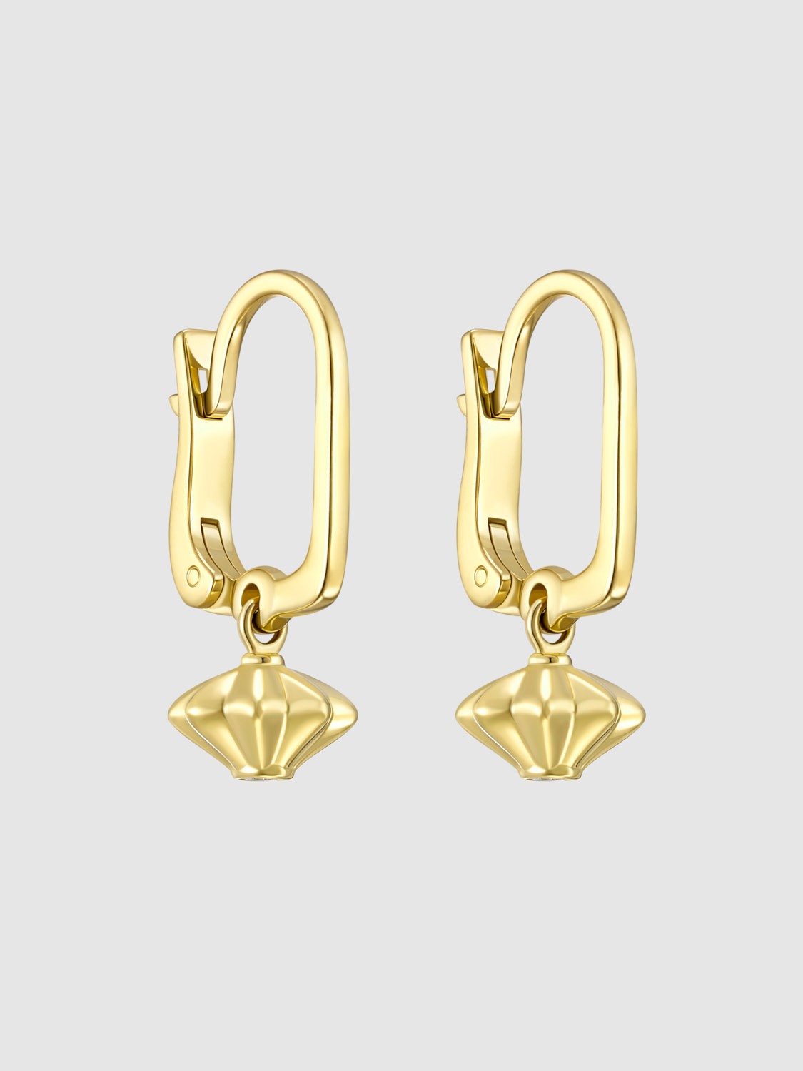 Серьги фонарики из лимонного золота