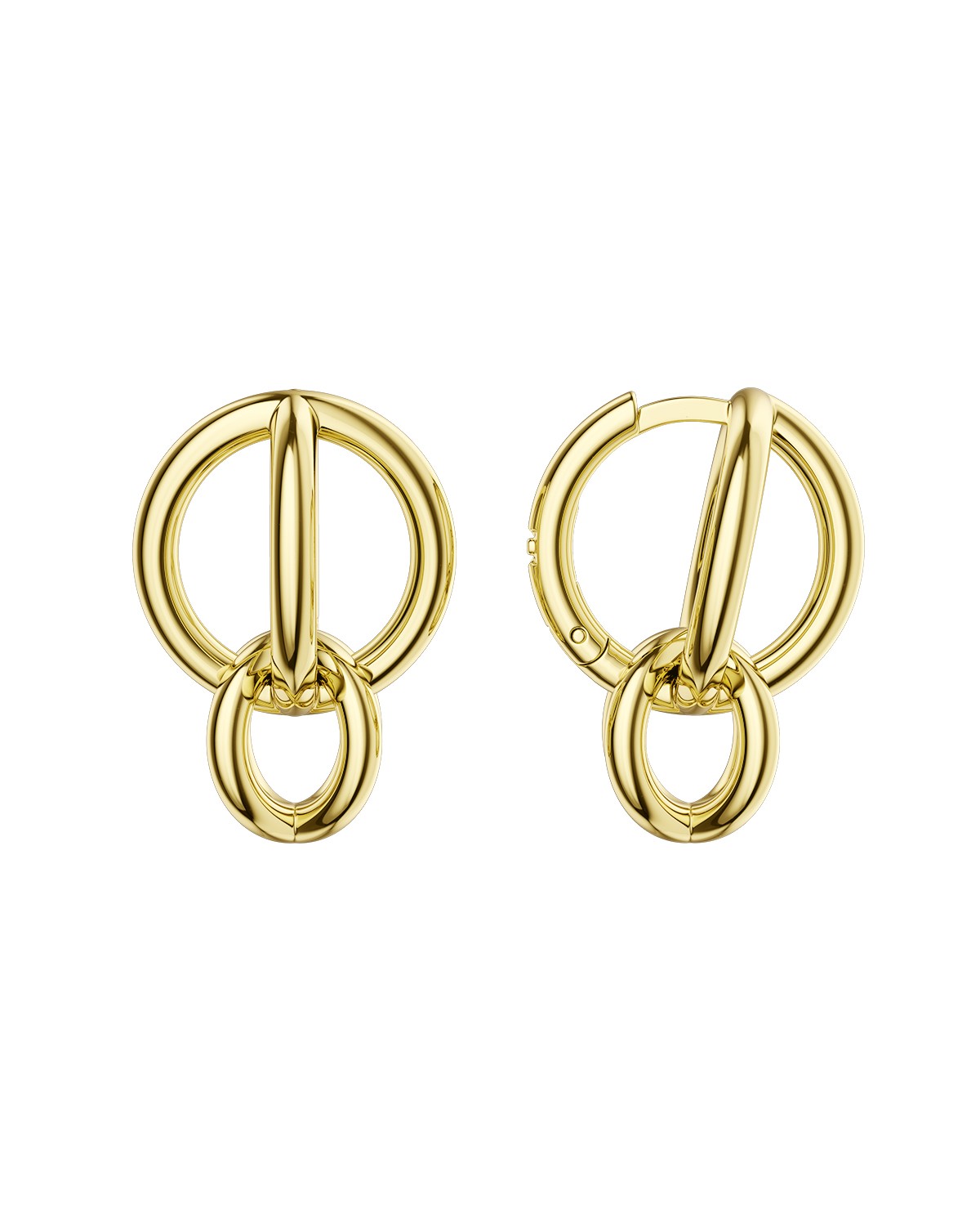 Двойные серьги орбиты с позолотой