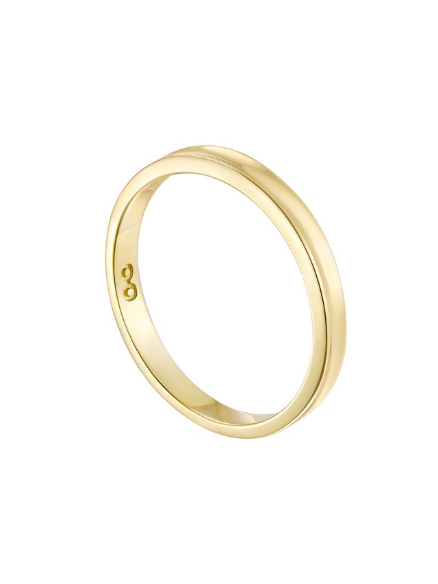 Кольцо-арка тонкое из лимонного золота